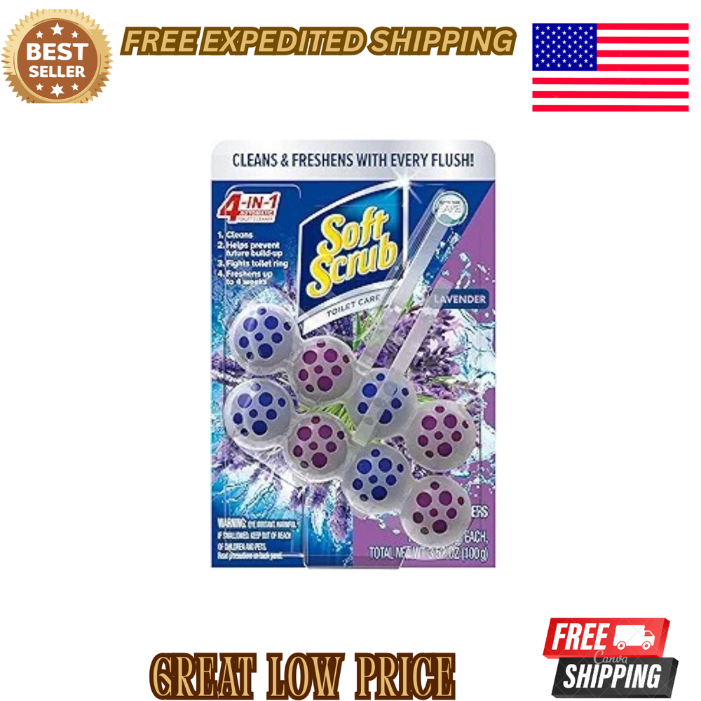 4-in-1 Rim Hanger Toilet Bowl Cleaner, Lavender, 2 Count