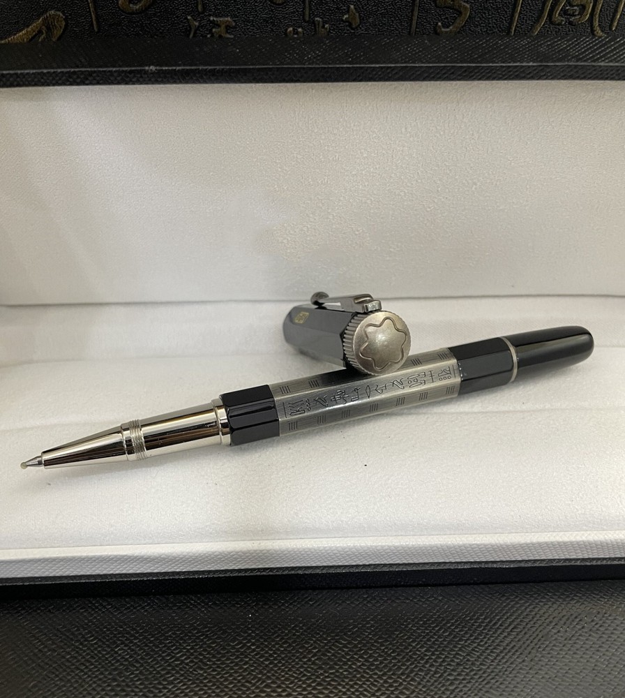 Deluxe Egypt-Two-Tones Series Black - Silver Color 0.7mm Rollerball Pen No Box