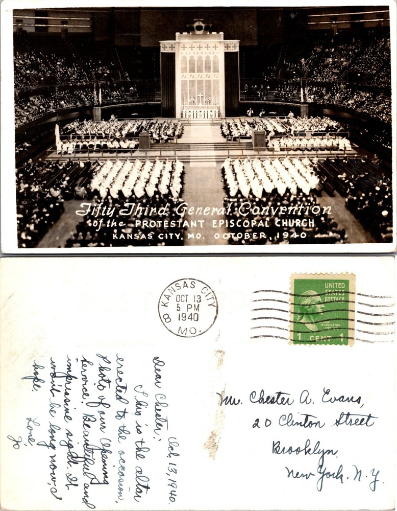 RPPC Episcopal Church Convention Kansas City Missouri MO Real Postcard