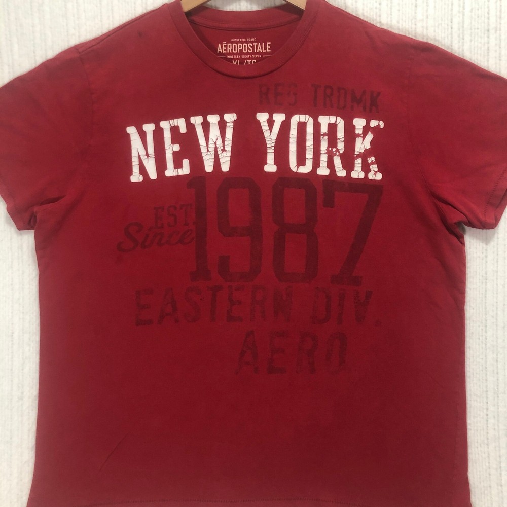 Aeropostale New York 1987 Graphic T-Shirt Short Sleeve Crew Neck Men's Size XL