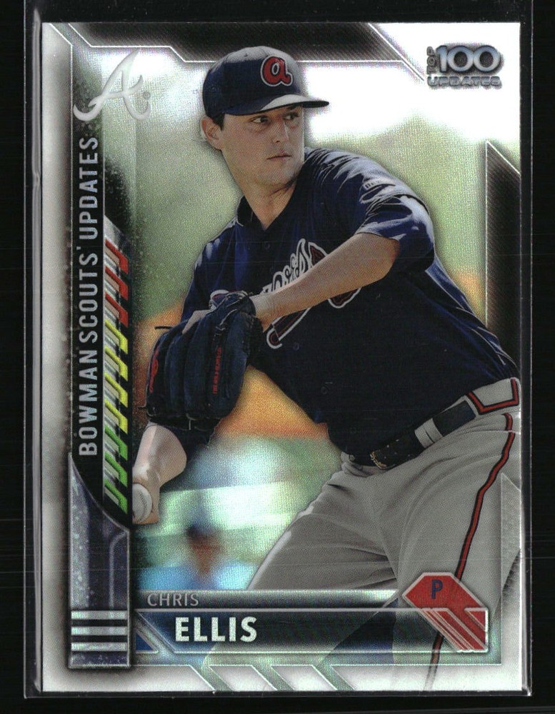 2016 Bowman Chrome Chris Ellis Scouts Top 100 Updates BSU-CE Baseball Card