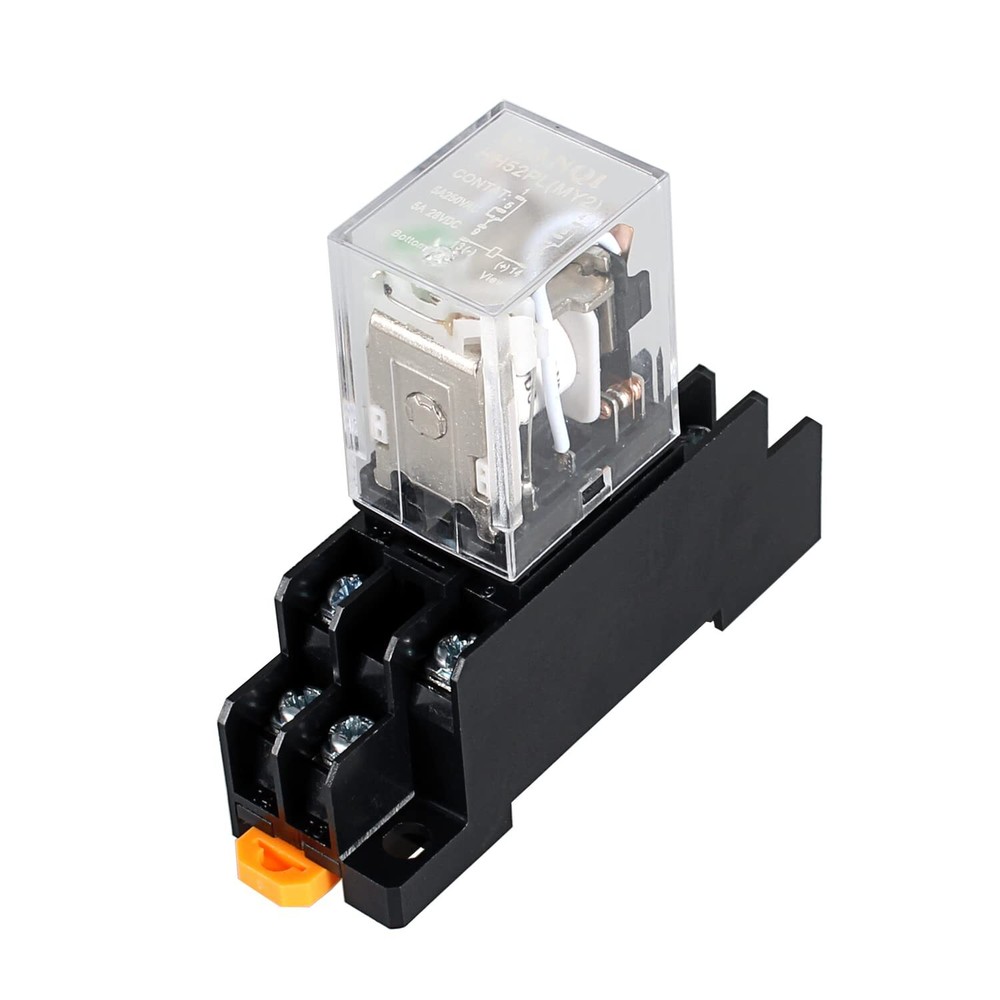 DC12V 8-Pin 5Amp Electromagnetic Power Relay DPDT 2NO+2NC Relay Coil with Base