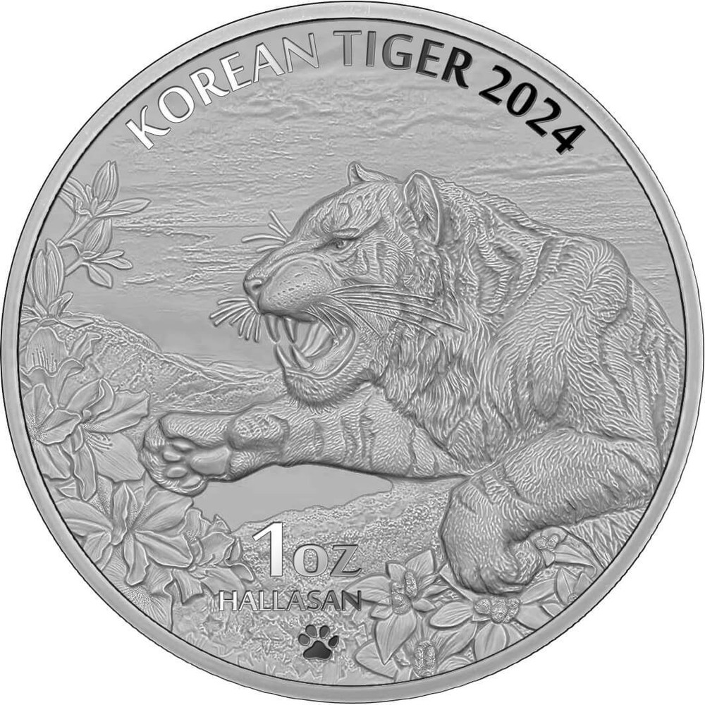 2024 South Korea Tiger 1 oz Silver BU Coin