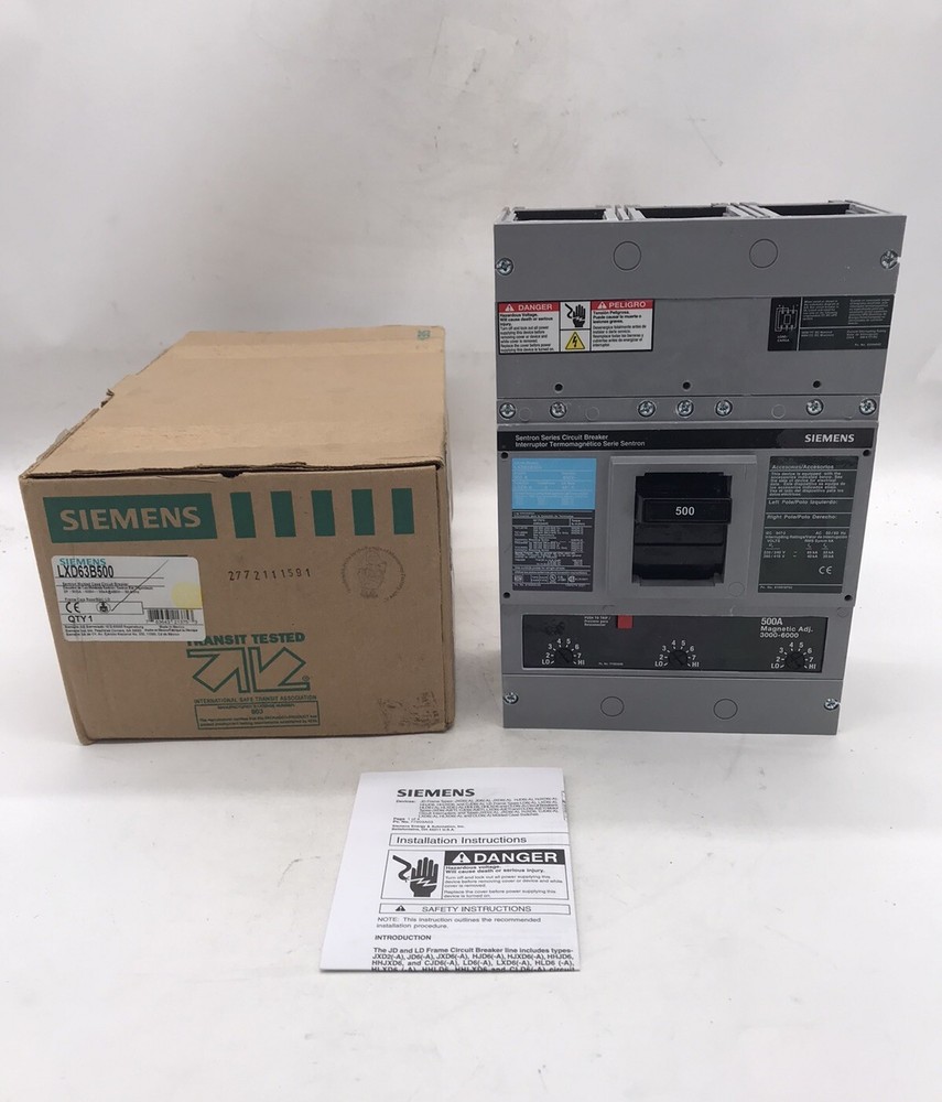 Houston Stock New Siemens Lxd63B500 Type Lxd 500 Amp 600V Free 2 Day Air Buy Now