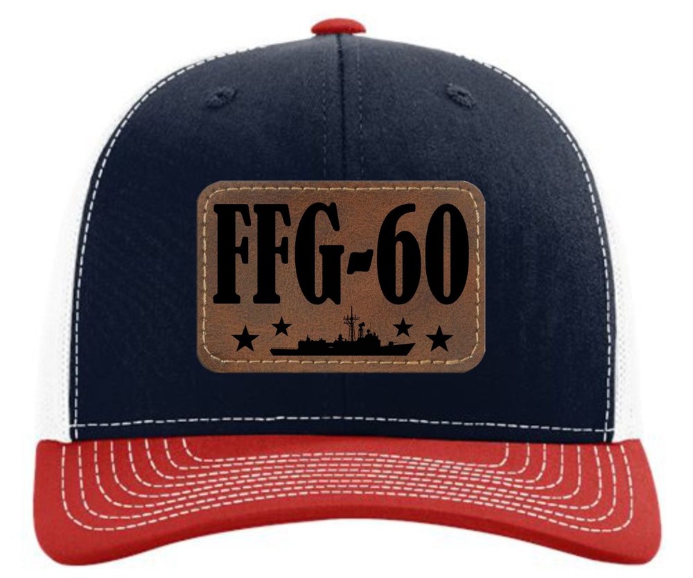 USS RODNEY M DAVIS FFG-60 SHIP HAT CAP. US NAVY. NEW. LEATHER.
