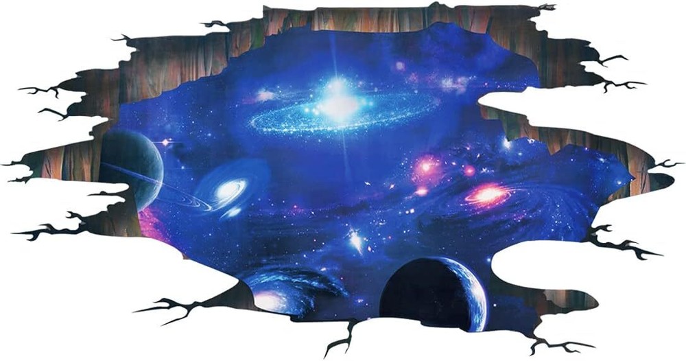 Creative 3D Blue Cosmic Galaxy Wall Decals Removable PVC Magic Milky Space