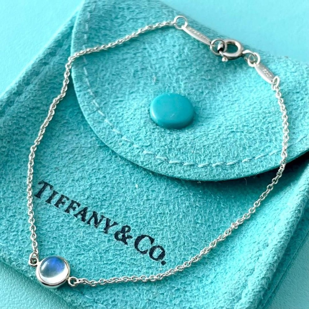 Tiffany Moonstone Bracelet 925 Silver Cabochon New