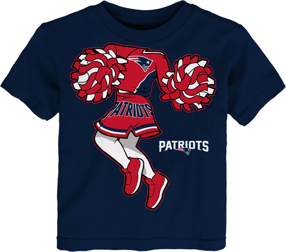 NFL Patriots Cheer T Shirt New England Team Apparel Cheerleader Blue Sz 4T
