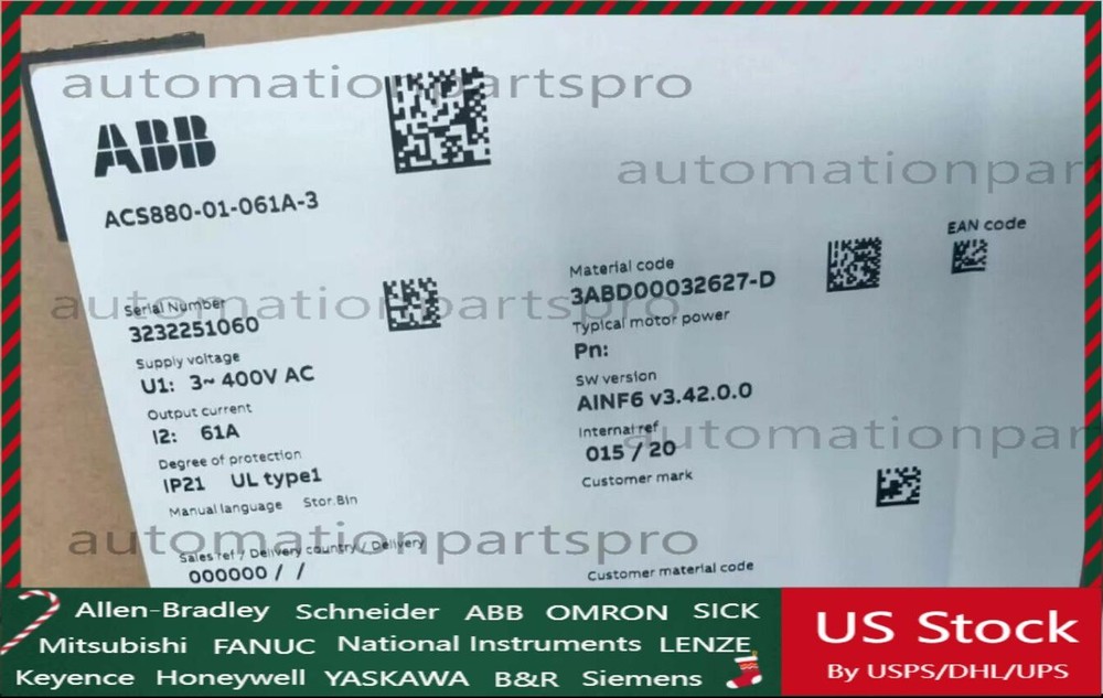 ACS880-01-061A-3 Brand New ABB Frequency Converter Fast Shipping 1pc US Free TAX