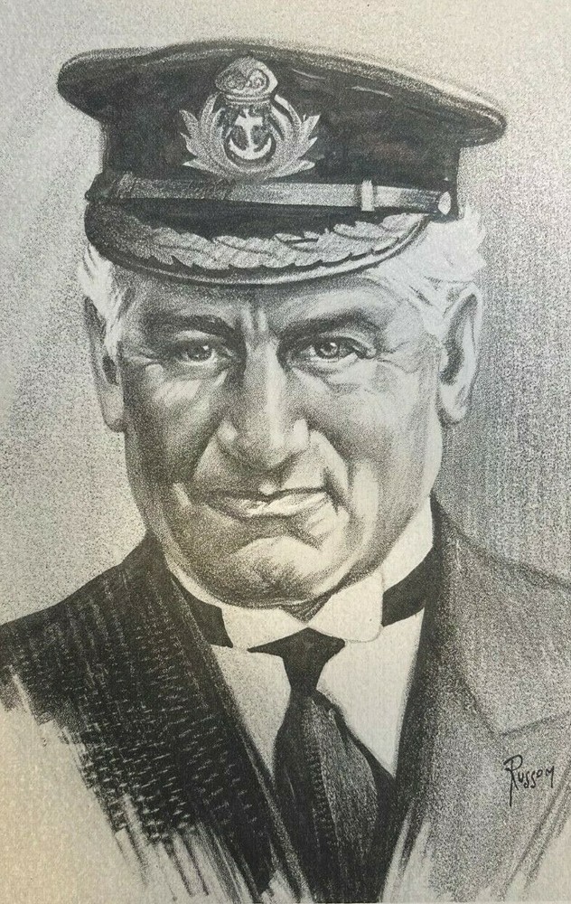 1915 Vintage WWI Illustration Vice Admiral John M. De Robeck