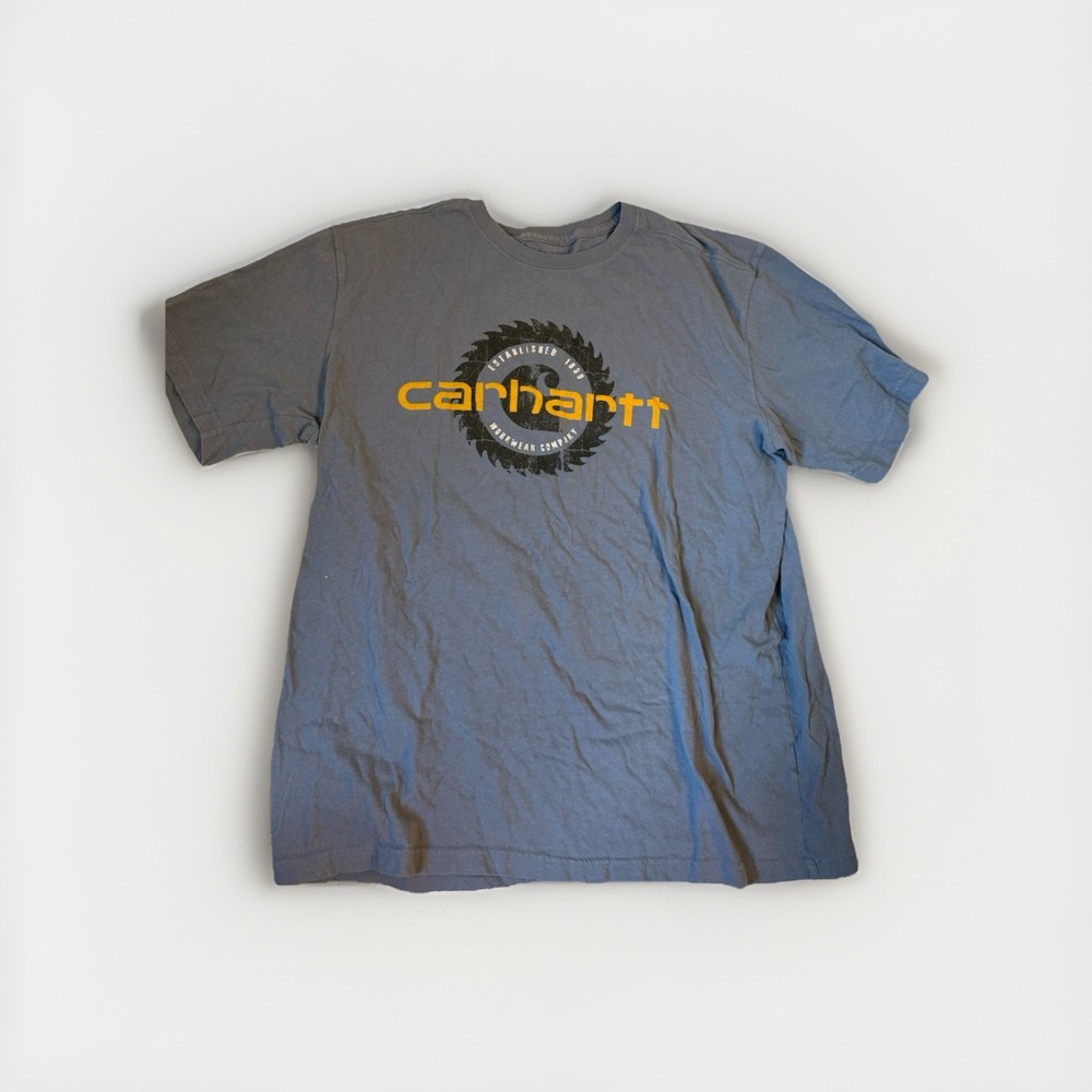 Carhartt Men’s XL Charcoal Gray 1889 Graphic T-Shirt Relaxed Fit Short Sleeve