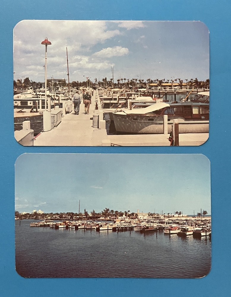 Fort Lauderdale FL- Florida, Bahia-Mar Yacht Basin, Vintage Postcard Lot