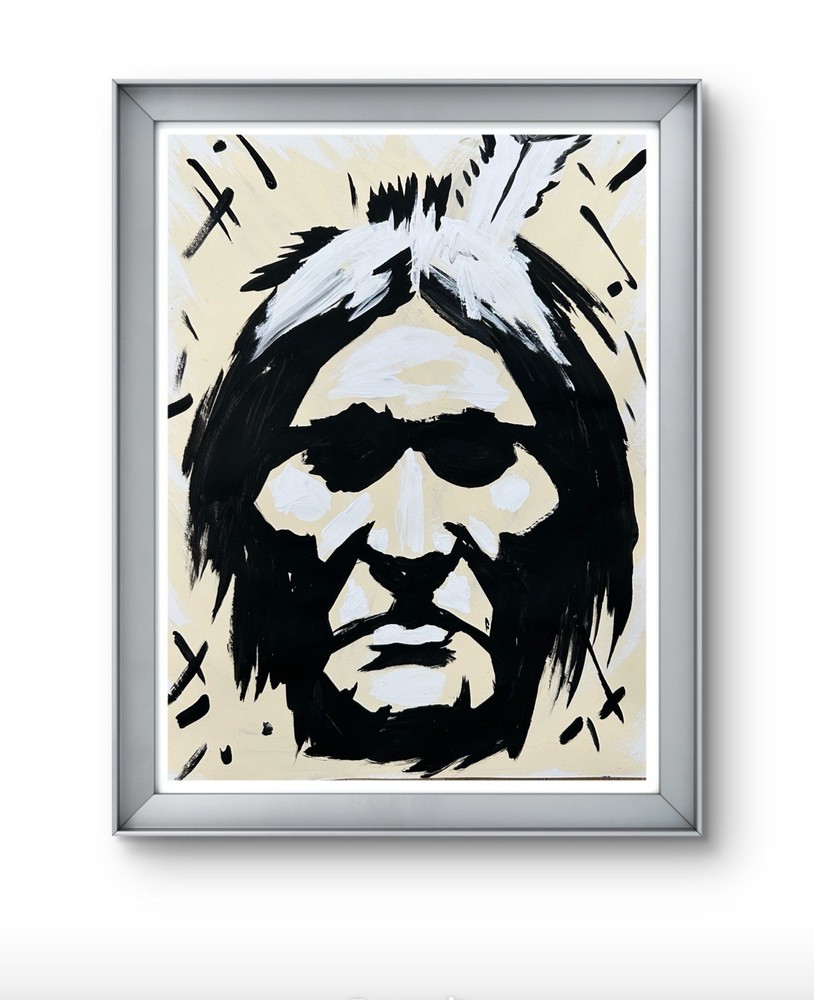 Original Abstract Native American Painting 14x11 paper Modern Wall Art Home Deco