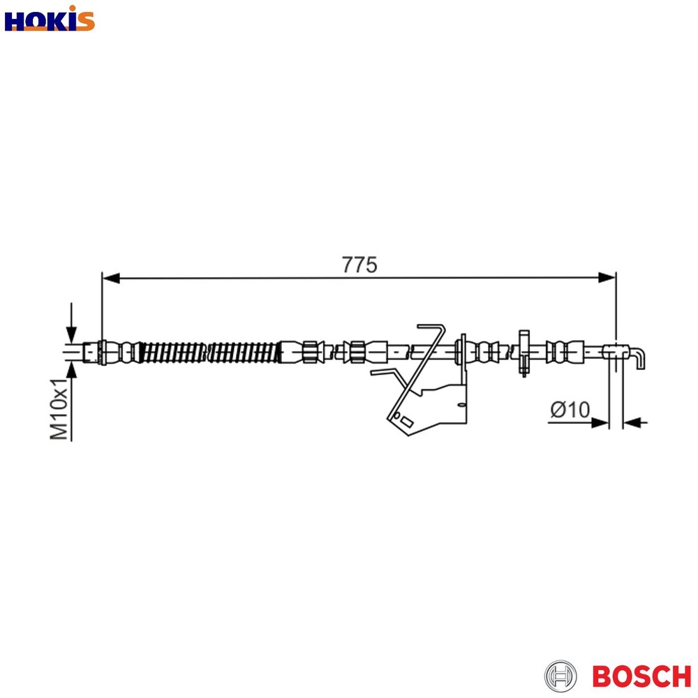 BRAKE HOSE 1 987 481 685 FOR PEUGEOT 407 508/SW/Van/I CITROEN C5/III/Break C6