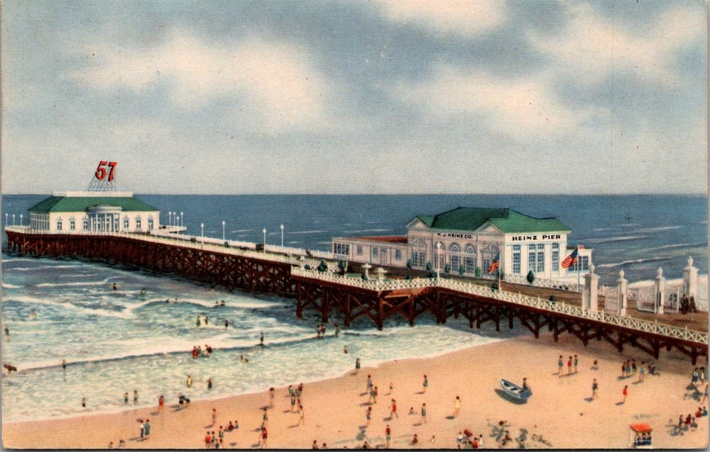 Dr Jim Stamps Postcard Heinz Ocean Pier Atlantic City New Jersey Pier Unposted
