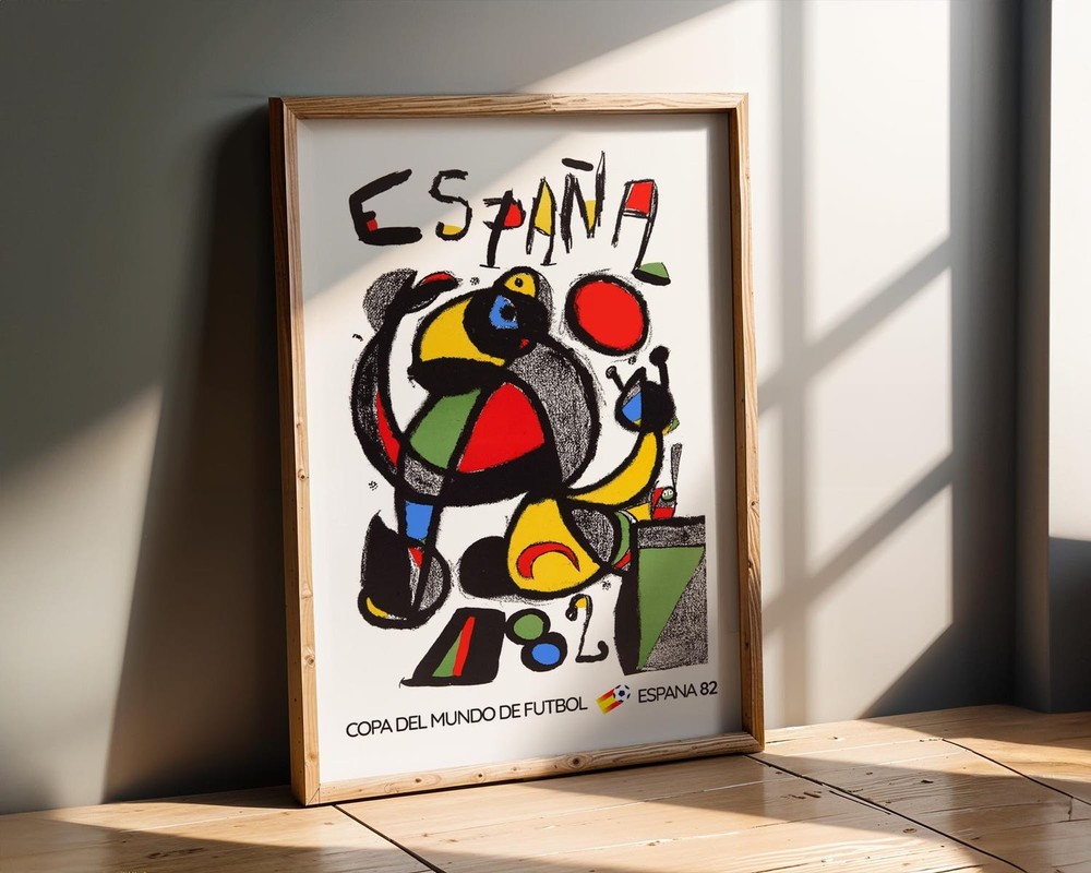 1982 World Cup Poster, Retro Soccer Wall Art, Vintage Football Decor Print