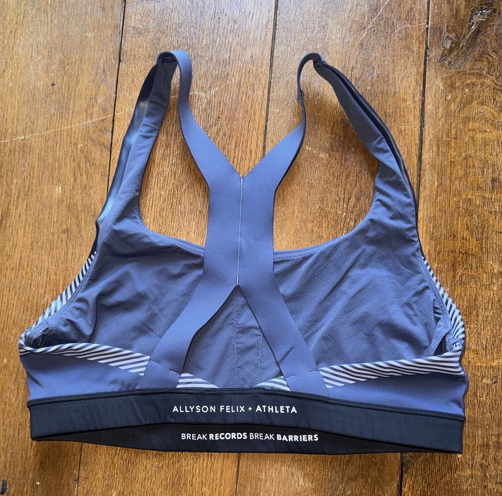 Allyson Felix + Athleta Ultimate Legend Sports Bra Women’s Size L Blue Black