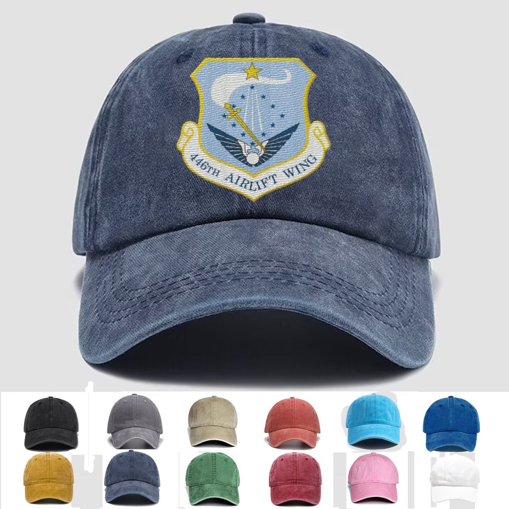 Custom Embroidered Hat 446th Airlift Wing, Veteran Cap, Trucker Hat, Gift Idea