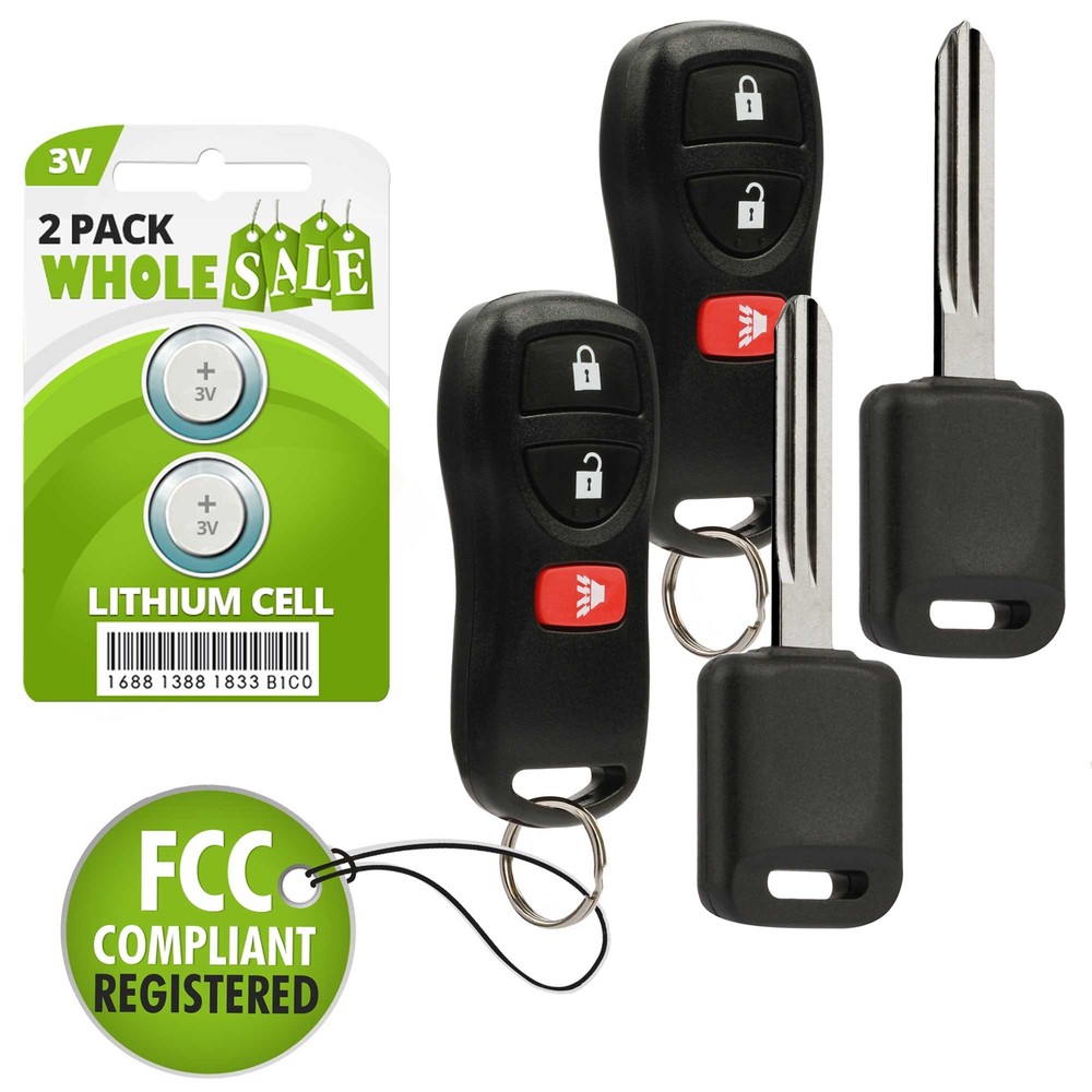 2 Replacement For 2003 2004 2005 2006 2007 Nissan Murano Key + Fob Remote