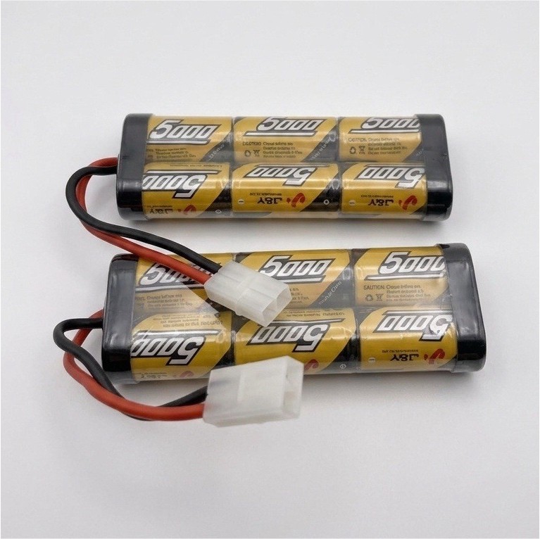 Flylinktech 2 Pack 7.2V 5000mAh NiMH 6 Cell Battery w/ Tamiya Connector RC Cars