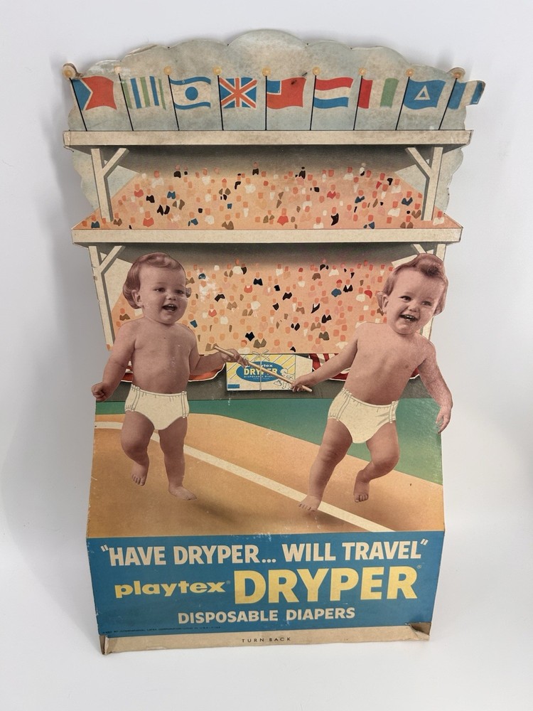 Vintage 1950s Playtex Dryper Store Display Advertisement Stand Up Ephemera