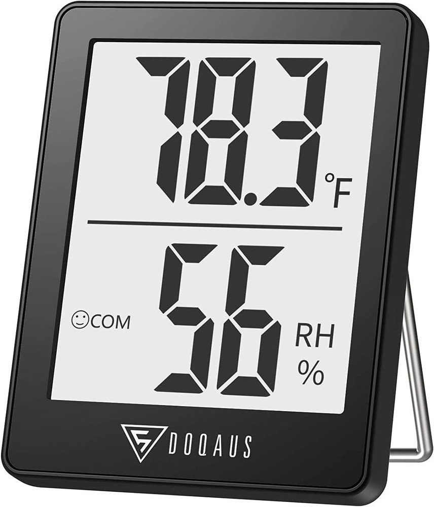 DOQAUS Digital Hygrometer Indoor Thermometer Humidity Meter Room Black