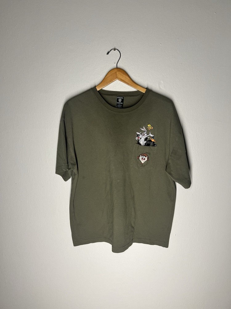 Warner Bros Looney Tunes 1990s Vintage Embroidered Pocket T-Shirt Large