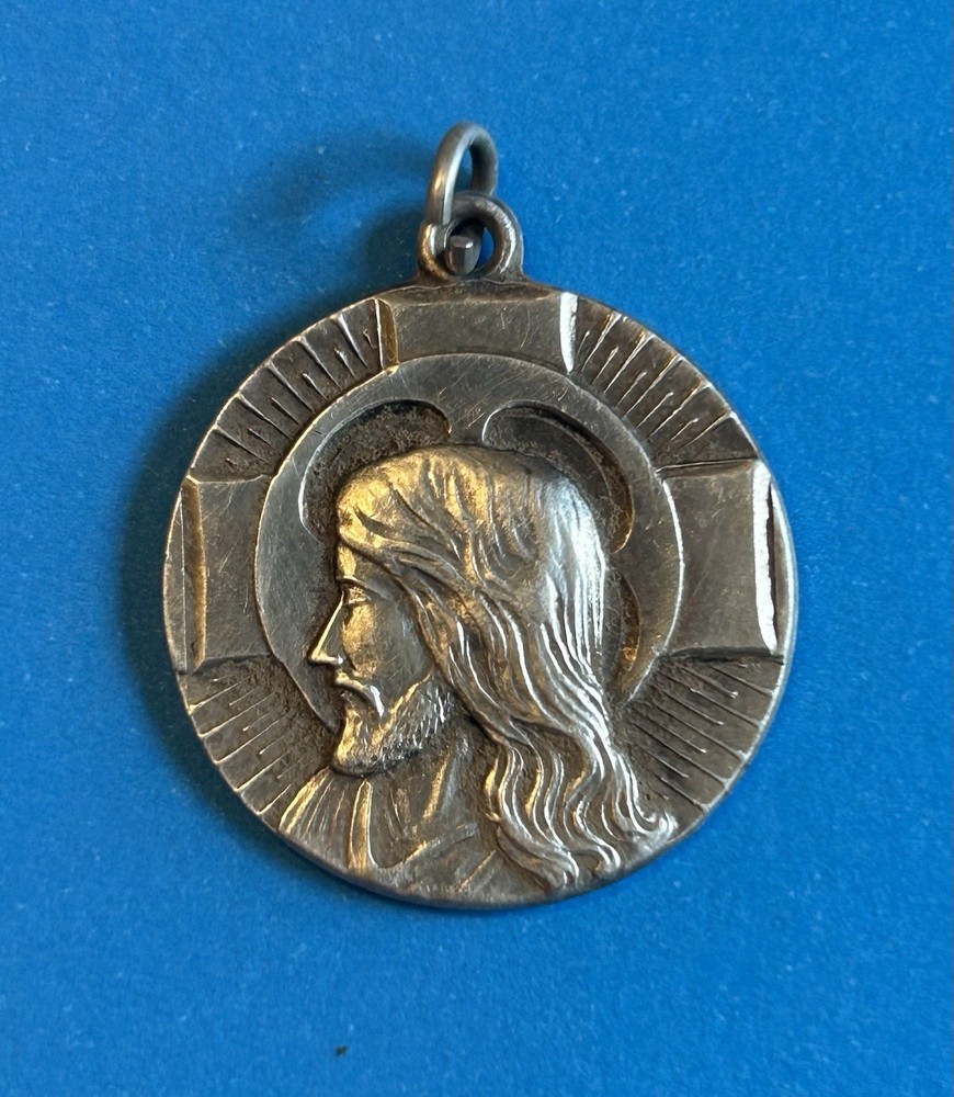 Vintage Sterling Silver Religious Pendant
