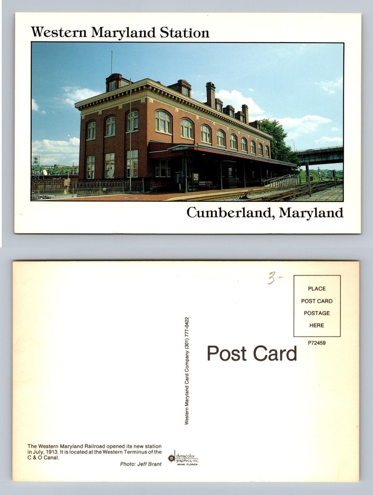 Cumberland, MD-Maryland, Western Maryland Station View Vintage Postcard