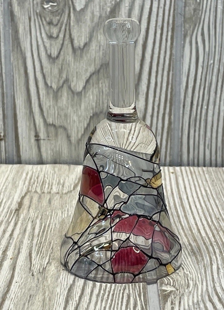 Vintage PartyLite Mosaic Calypso Faux Stained Glass Candle Snuffer Retired Bell