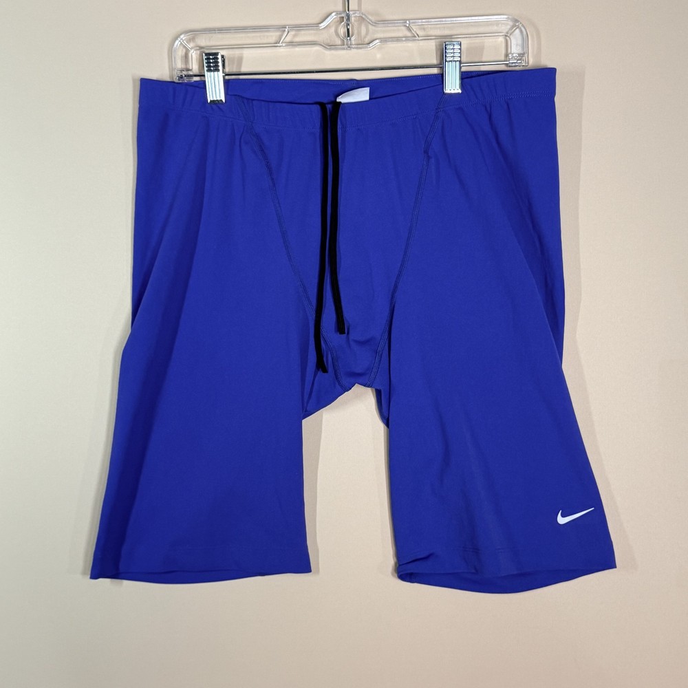 Nike Dri Fit Athletic Compression Workout Shorts Royal Blue Men's Size Medium M