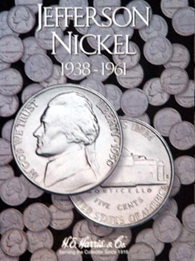 Coin Folder For US Jefferson Nickels Album No 1 1938 - 1961 Harris 2679 New Gift