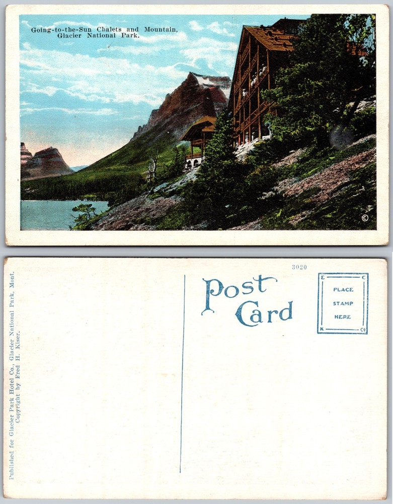 Going to the Sun Chalets Glacier National Park Mountains Postcard