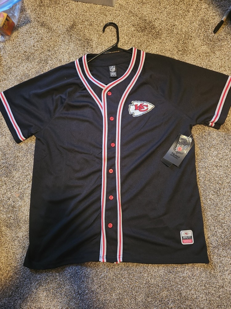 New Large Kansas City Chiefs NFL Button-Up Jersey with 5+1 Extra Buttons