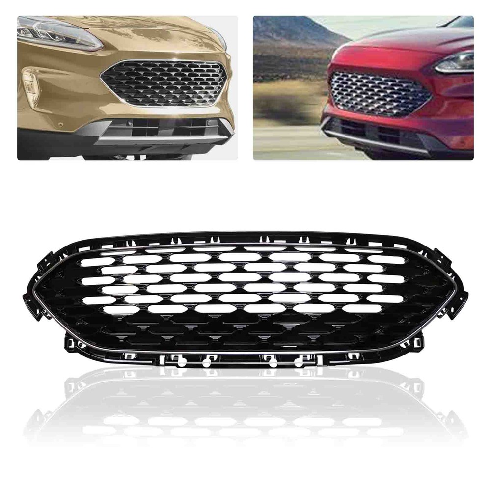 Front Grille Honeycomb Glossy Black W/ Trim LJ6Z-8200-DA For 2020-22 Ford Escape