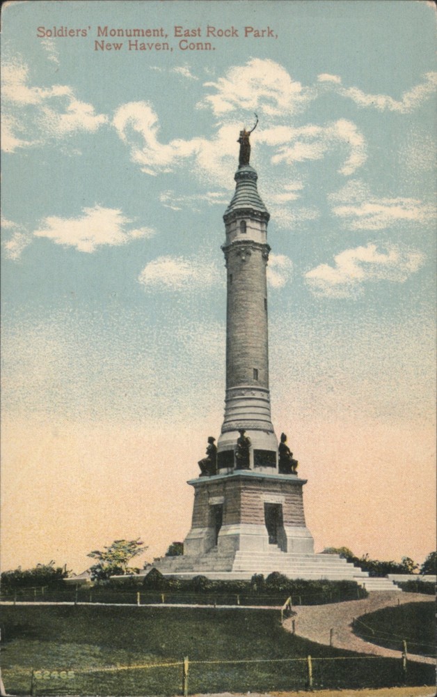 New Haven, Connecticut CT Soldiers' Monument, East Rock Park Vintage Postcard