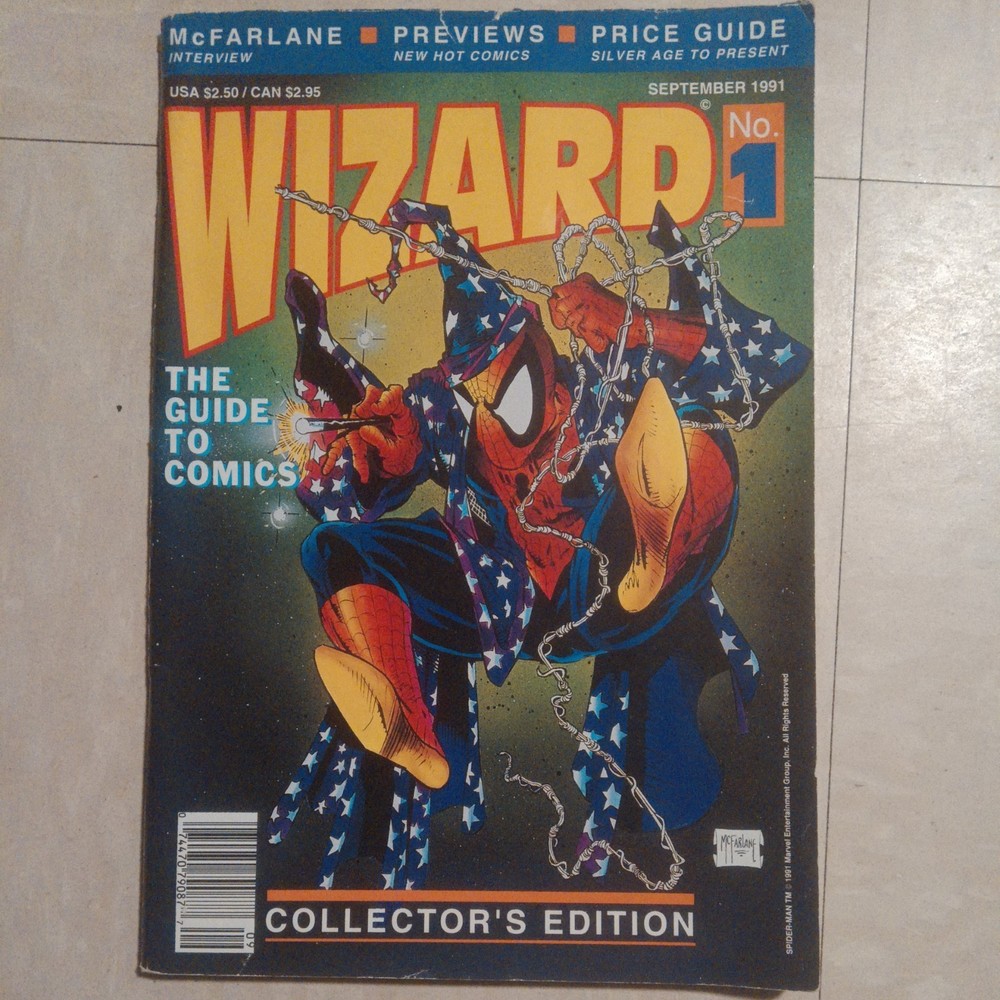 Wizard Magazine #1 NEWSSTAND EDITION 1991 Spider-Man Todd McFarlane Cove