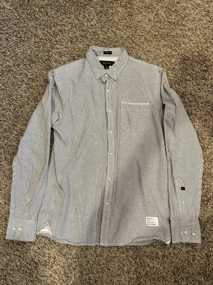 Men’s Adam Levine Oxford Long Sleeve Striped Button Down Shirt Size Small S