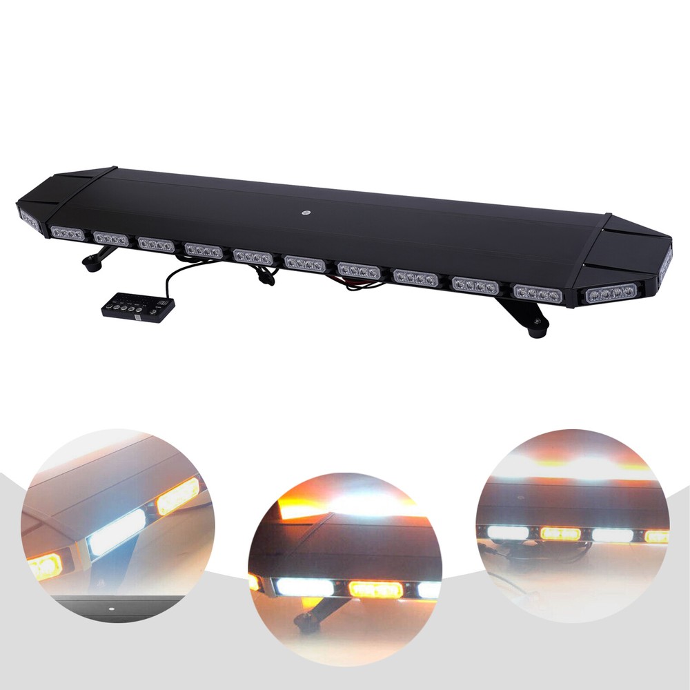 47-inch LED Emergency Strobe Light Bar for Tow Trucks Amber White Warning Beacon