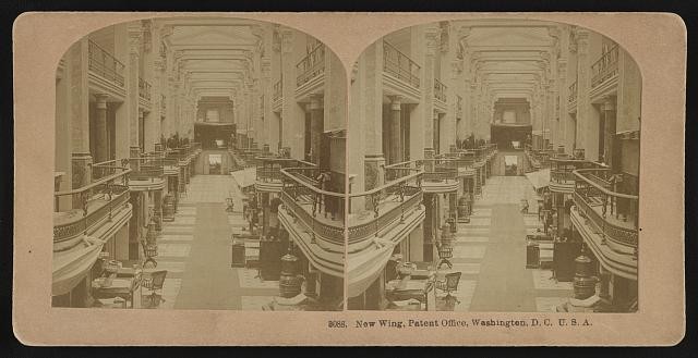 Photo:Washington DC USA Patent Office New Wing 1860s Interior Stereoview