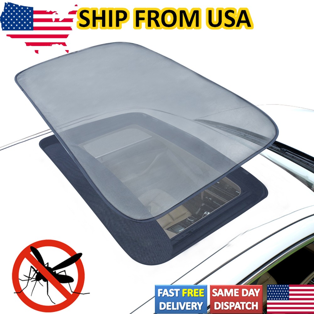 Magnetic Moon Roof Mesh Sunroof Shade Car Cover Trip Awnings Bugs Mosquito Net &