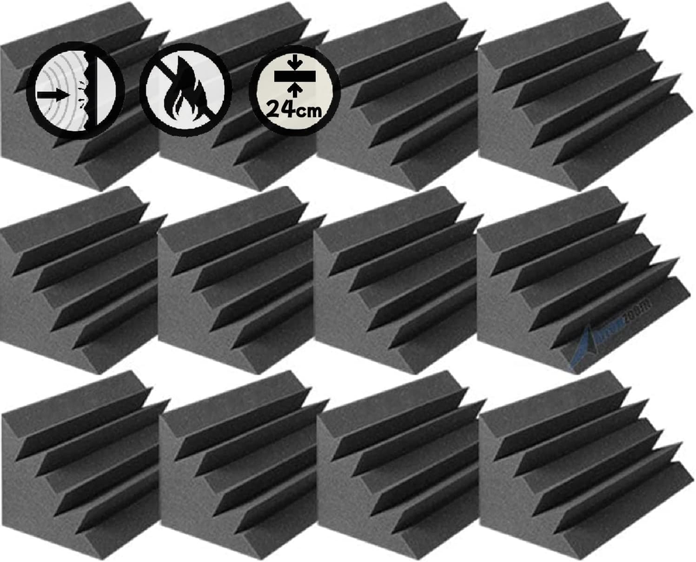 New 12 Pack of 4.7 in X 4.7 in X 9.4 in Black Soundproofing Insulatio