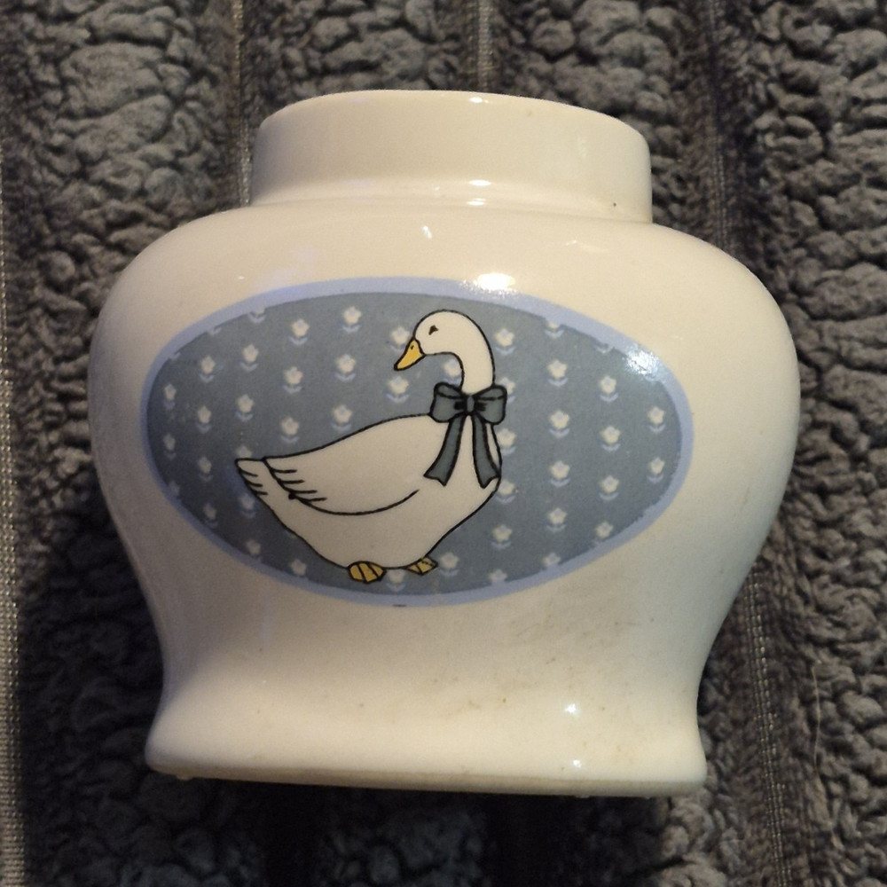 Vintage Ceramic Country Goose Candle Holder Votive Taper Farmhouse
