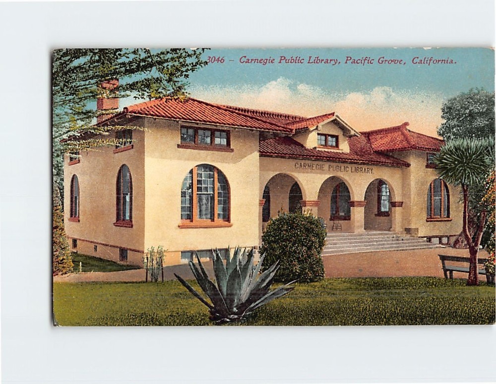 Postcard Carnegie Public Library Pacific Grove California USA