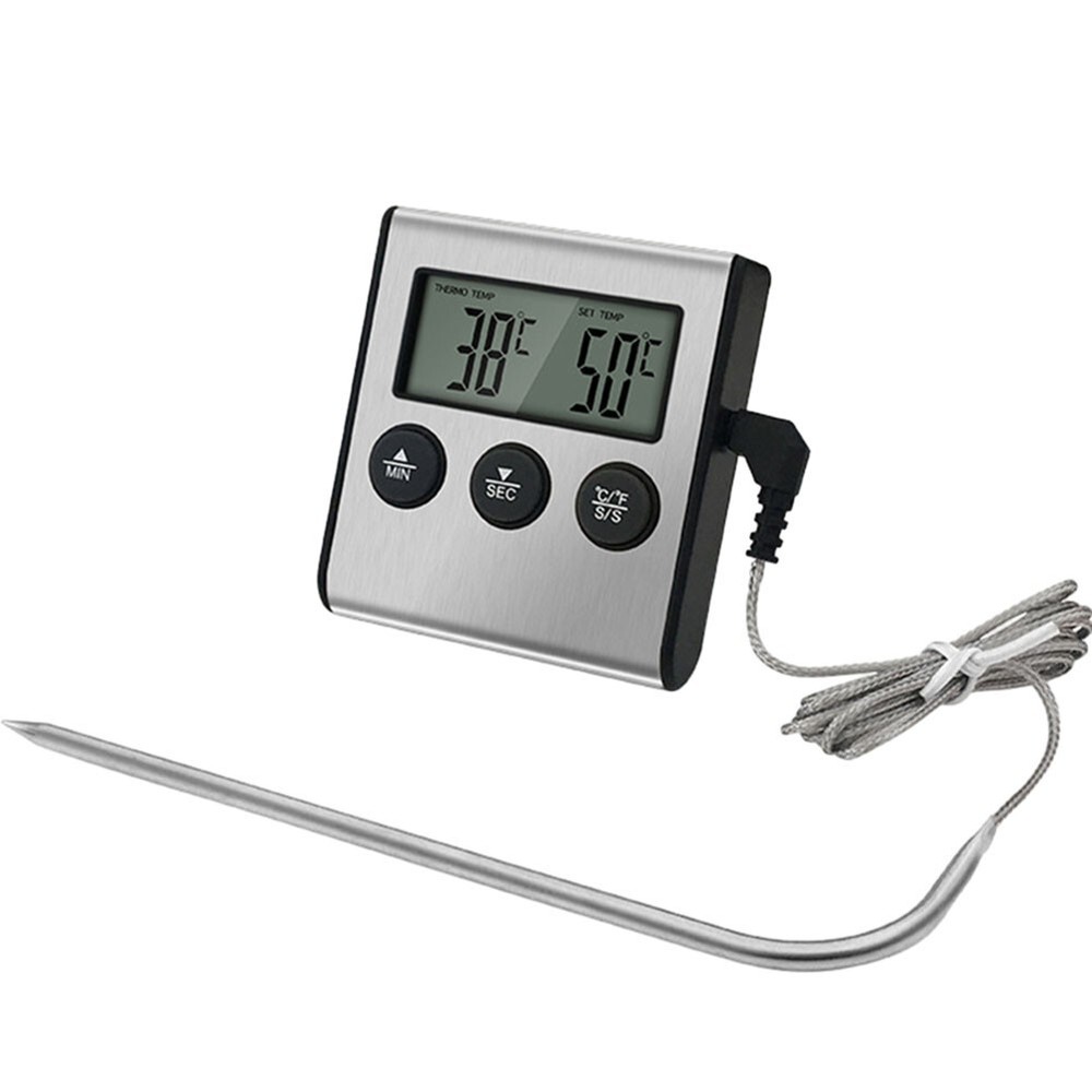 Accurate Temperature Reading Electronic BBQ Thermometer with Detachable Cable-image