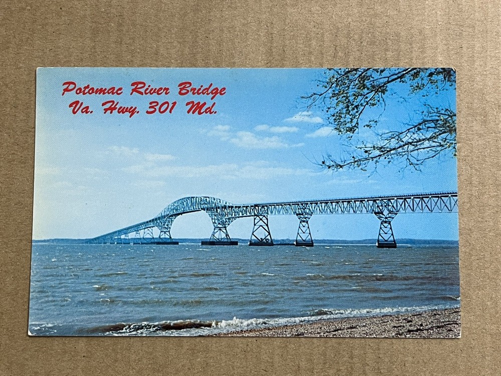 Postcard Maryland Virginia Potomac River Bridge Hwy 301 US Route 301 Vintage PC
