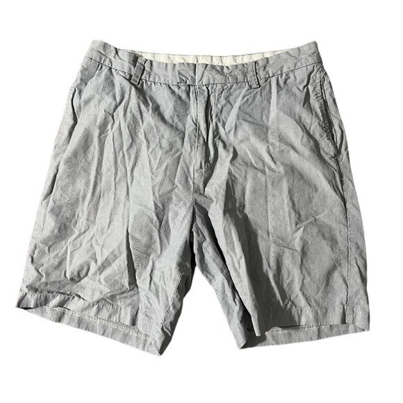 Nautica Mens Blue White Striped Flat Front Shorts Size 34 100% Cotton