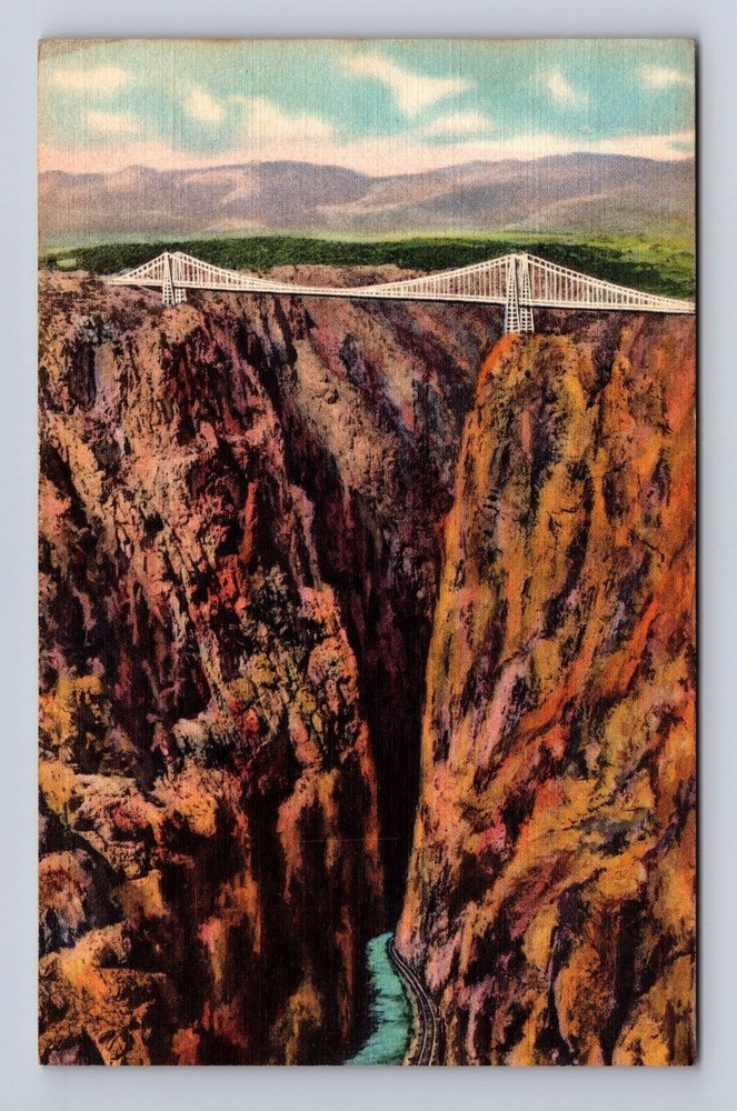 Royal Gorge CO- Colorado, World's Highest Suspension Bridge, Vintage Postcard