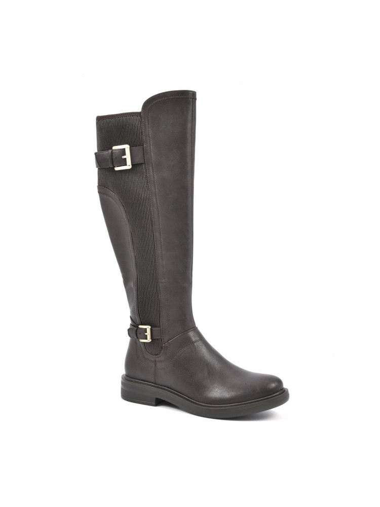 WHITE MOUNTAIN Womens Brown Stretch Meditate Round Toe Riding Boot 6 M