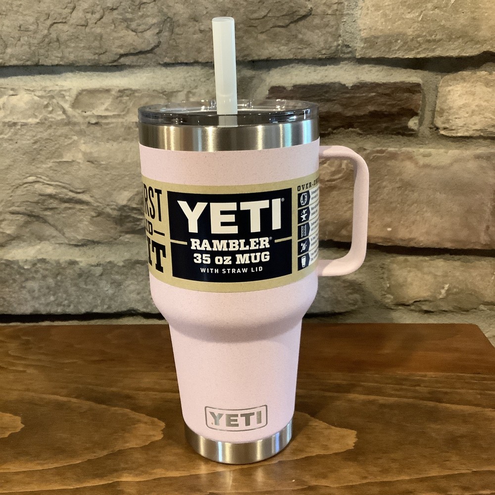 YETI Rambler 35oz Mug w/ Straw Lid Cherry Blossom Tumbler To Go Travel Cup Mug